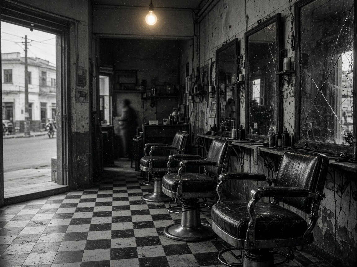 Interior de una barbería pequeña en Lima